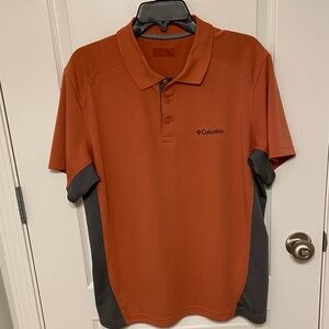 Columbia Men's Rust and Gray Polo Shirt
